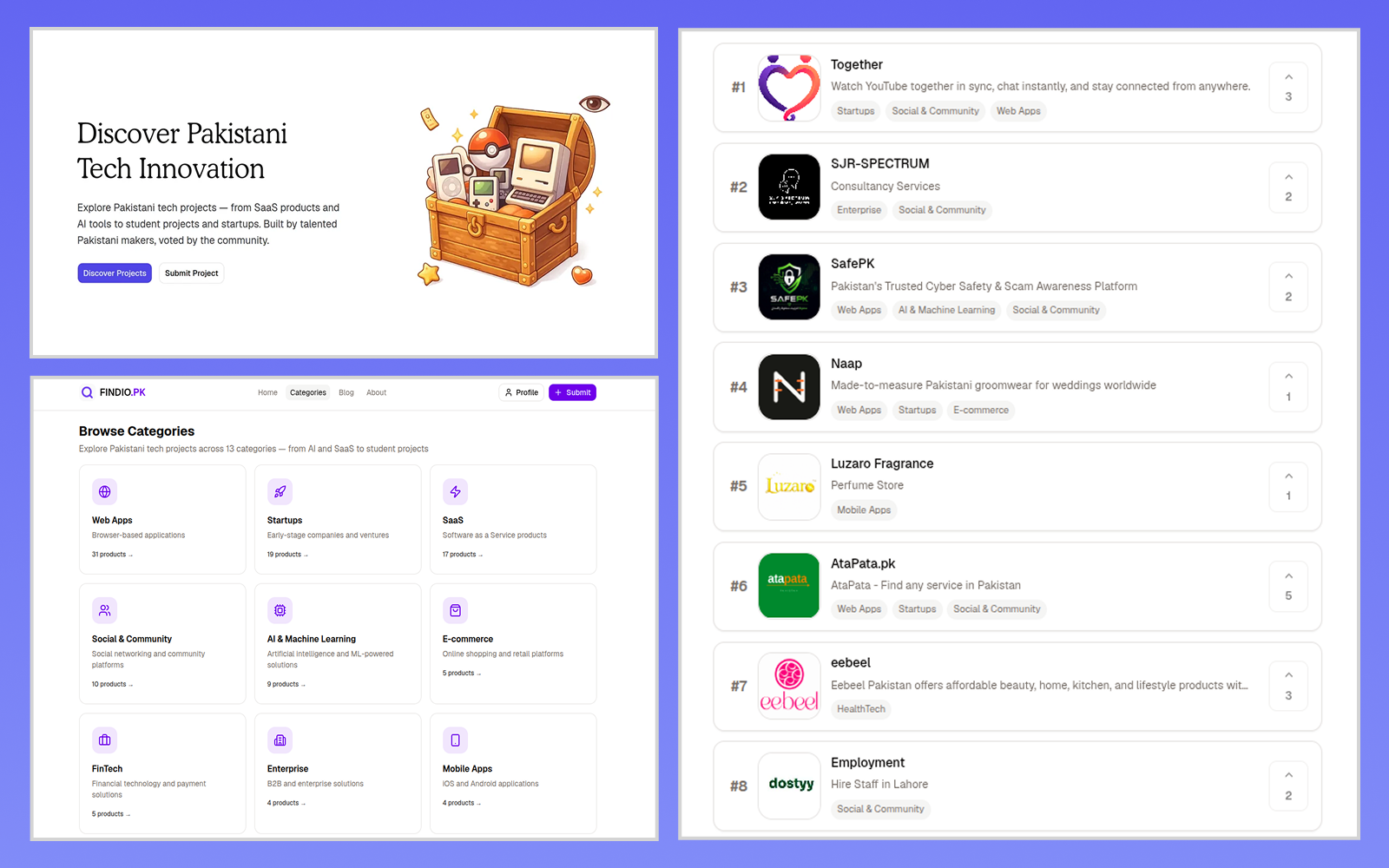 Findio.pk landing page