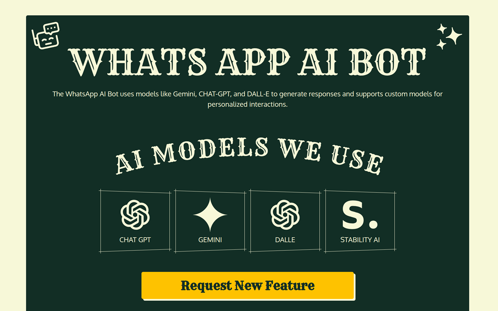 WhatsApp AI Bot landing page
